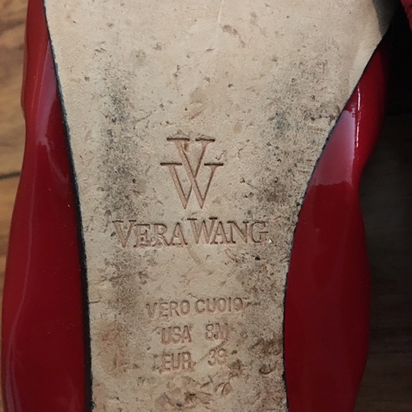 Vera Wang Red  Patent Leather Ballet Flats - Picture 2 of 5